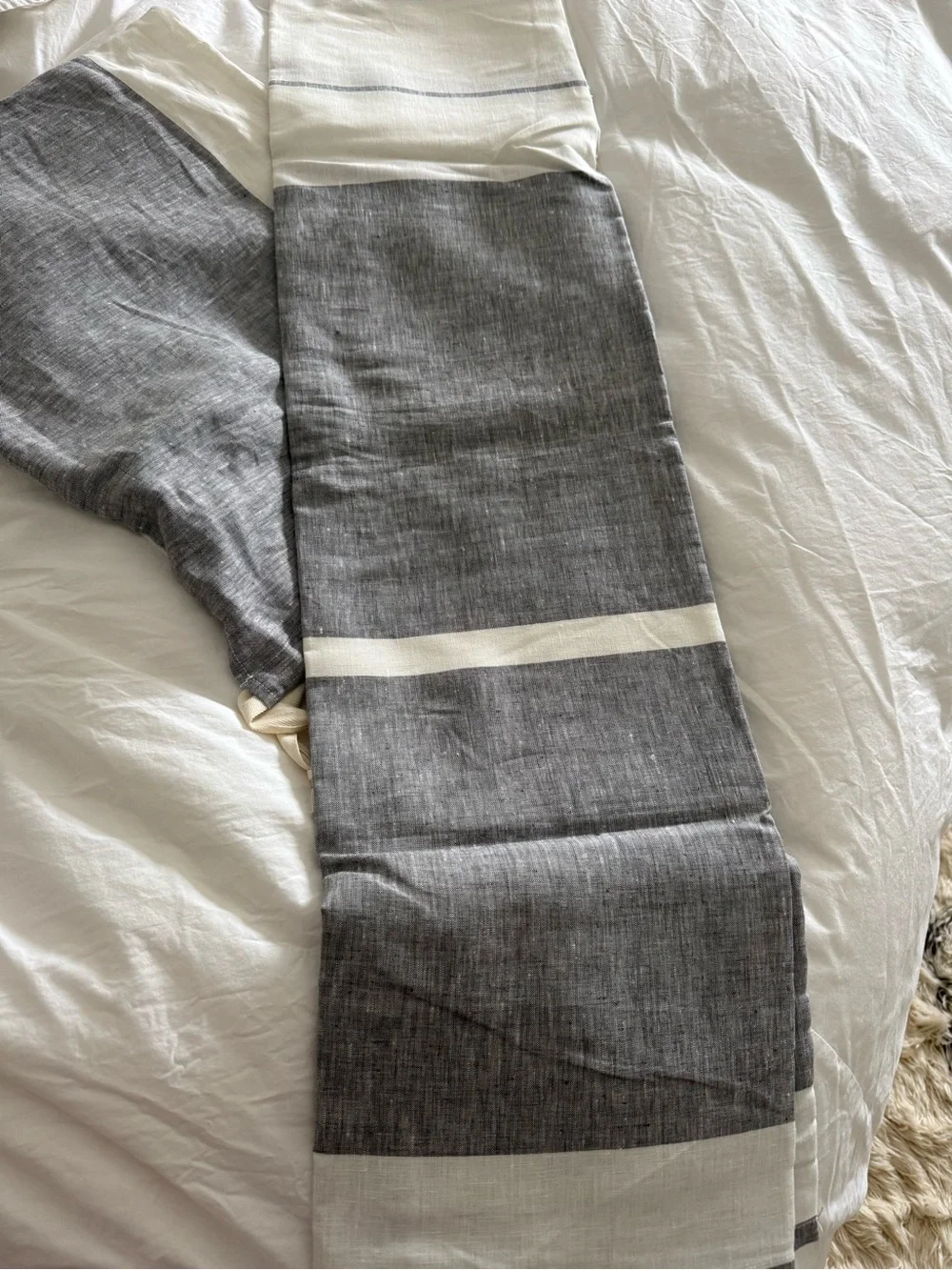 Charcoal Stripe Travel Towel by hedgehouse